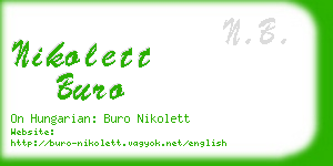 nikolett buro business card